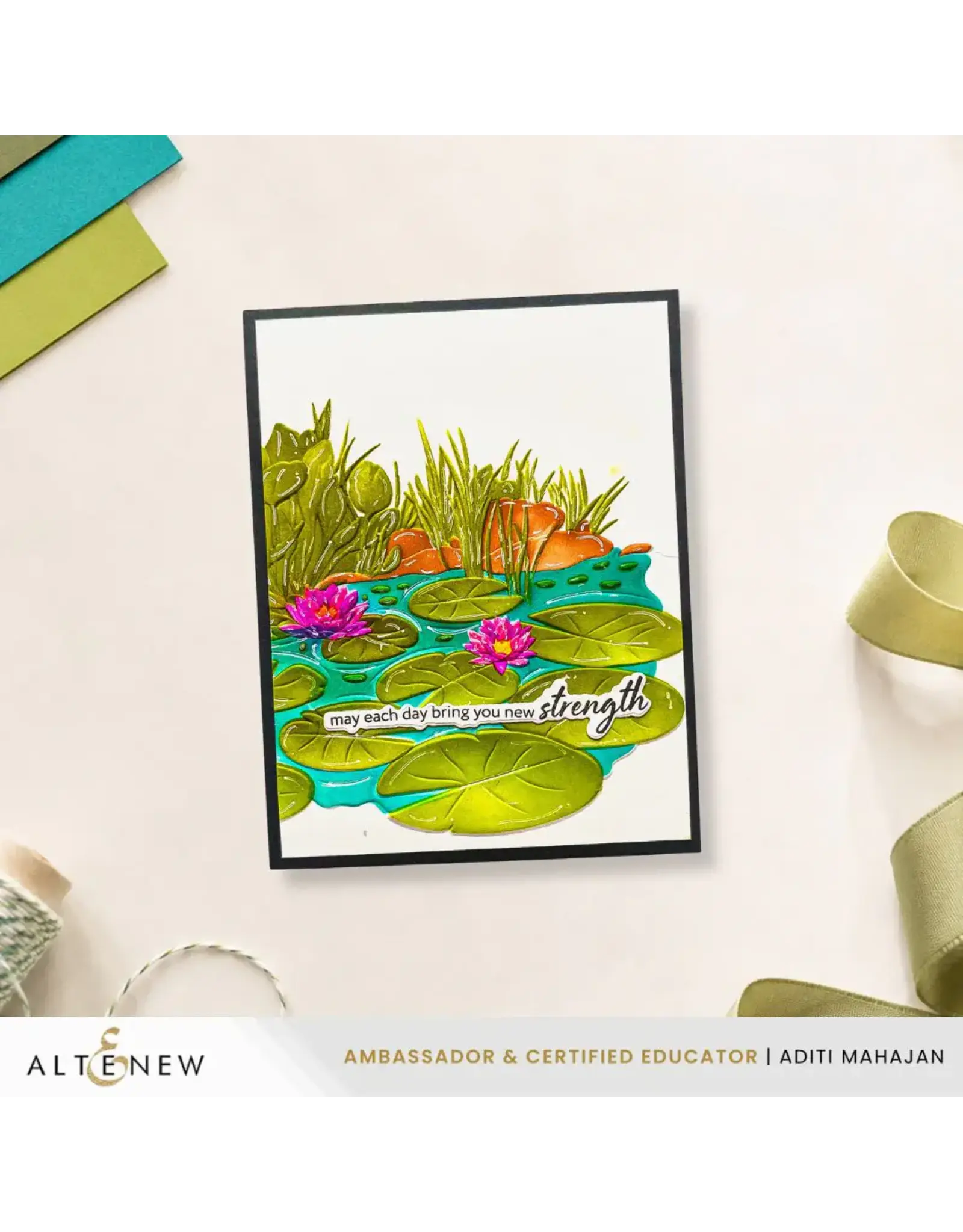 ALTENEW ALTENEW LILYPAD DREAMS 3D EMBOSSING FOLDER AND STENCIL SET BUNDLE