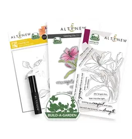 ALTENEW ALTENEW BUILD-A-GARDEN LEANING LILY CLEAR STAMP, DIE SET AND STENCIL SET BUNDLE