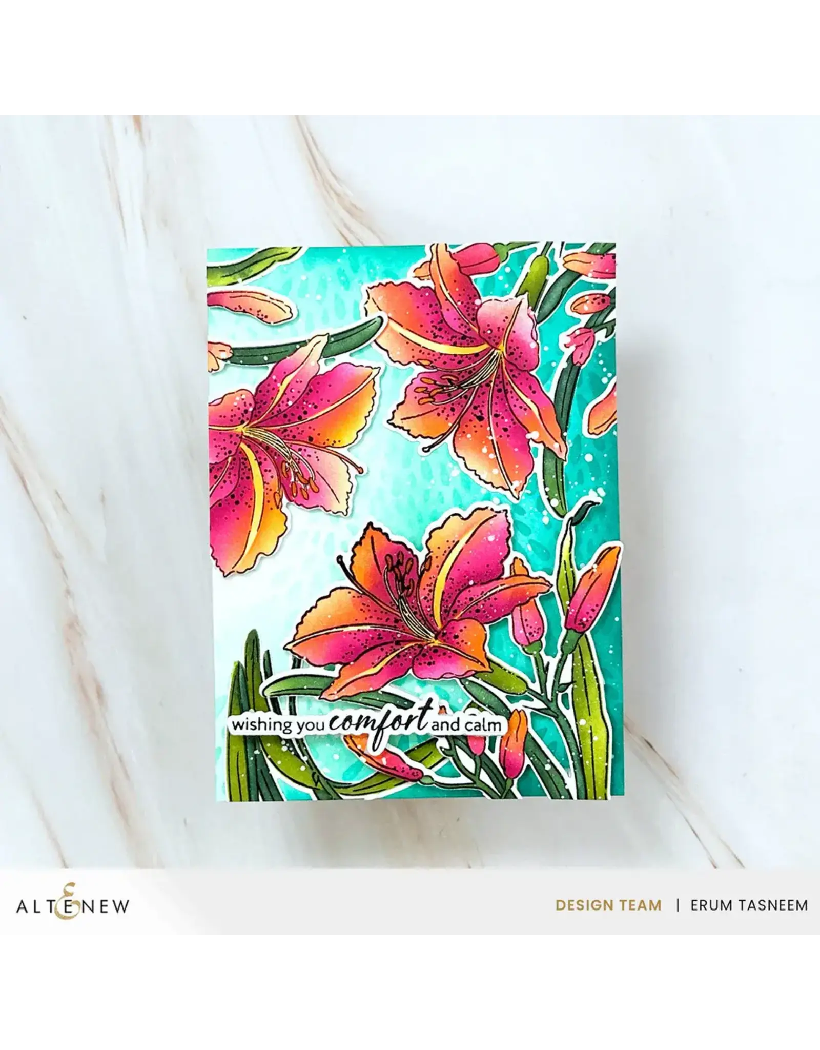 ALTENEW ALTENEW BUILD-A-GARDEN LEANING LILY CLEAR STAMP, DIE SET AND STENCIL SET BUNDLE