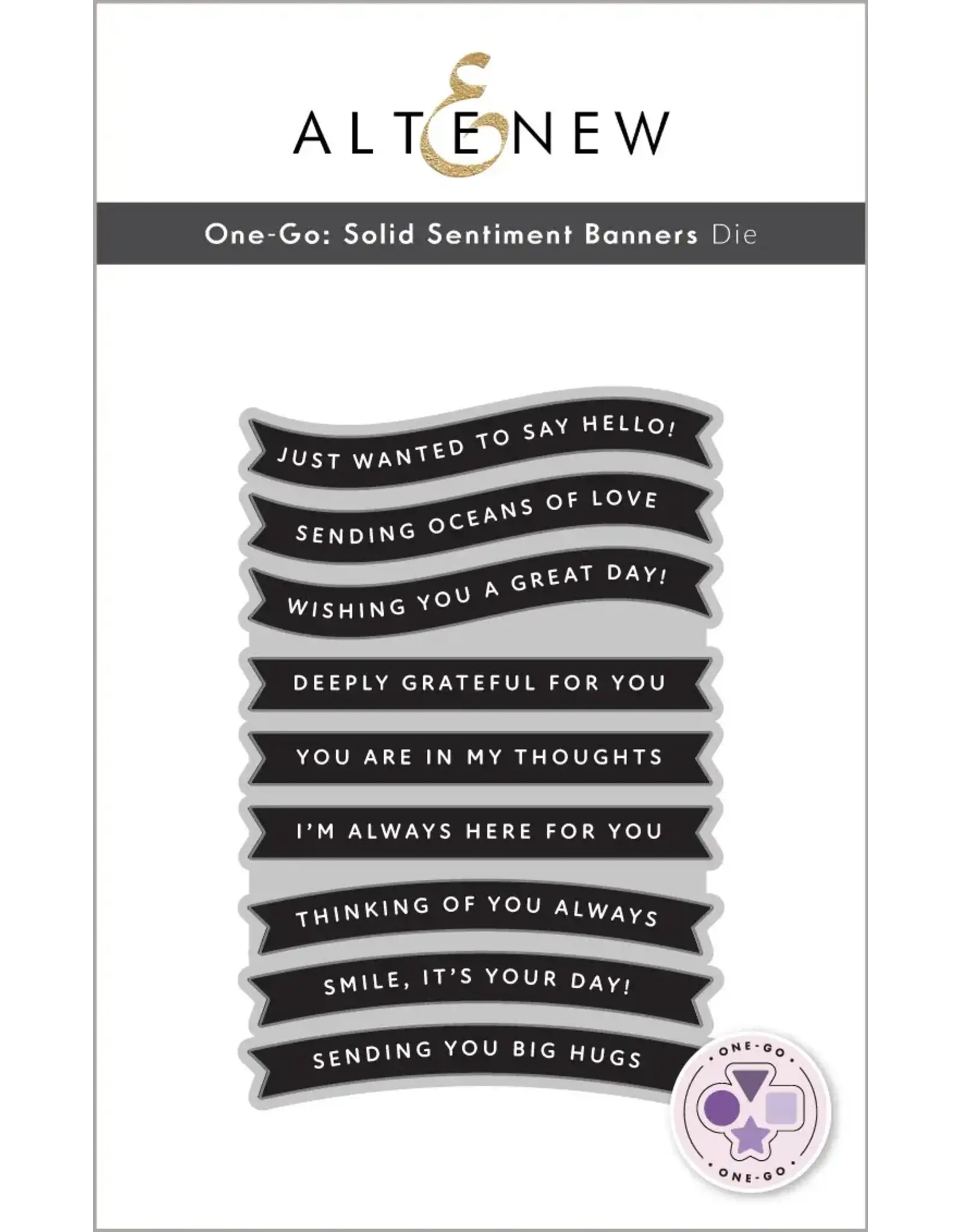 ALTENEW ALTENEW ONE-GO: SOLID SENTIMENT BANNERS DIE