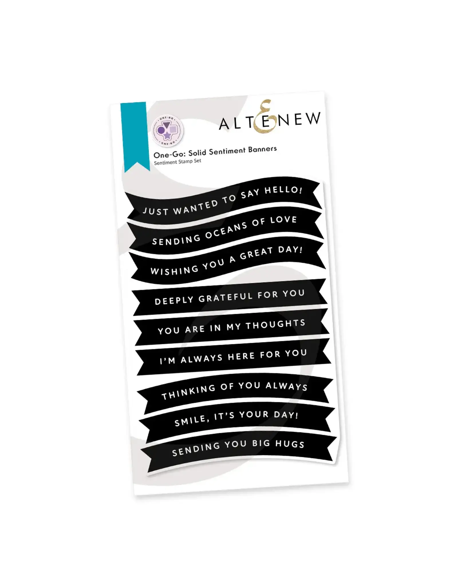 ALTENEW ALTENEW ONE-GO: SOLID SENTIMENT BANNERS CLEAR STAMP SET