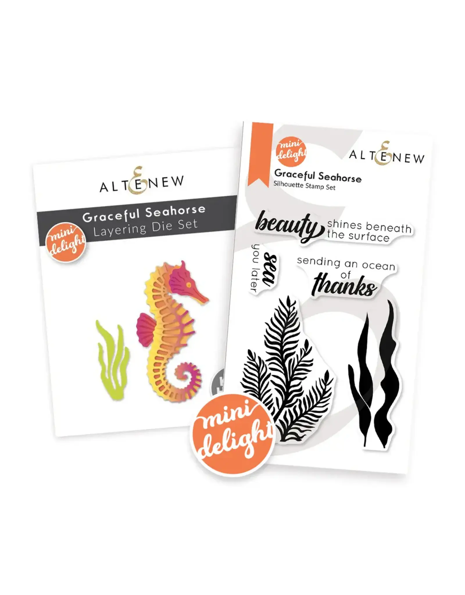 ALTENEW ALTENEW MINI DELIGHT: GRACEFUL SEAHORSE CLEAR STAMP & DIE SET
