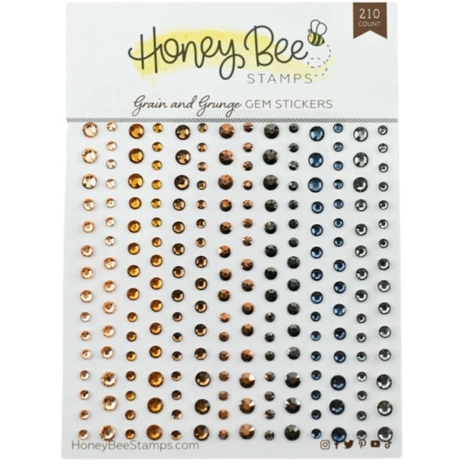 HONEY BEE HONEY BEE STAMPS GRAIN AND GRUNGE GEM STICKERS