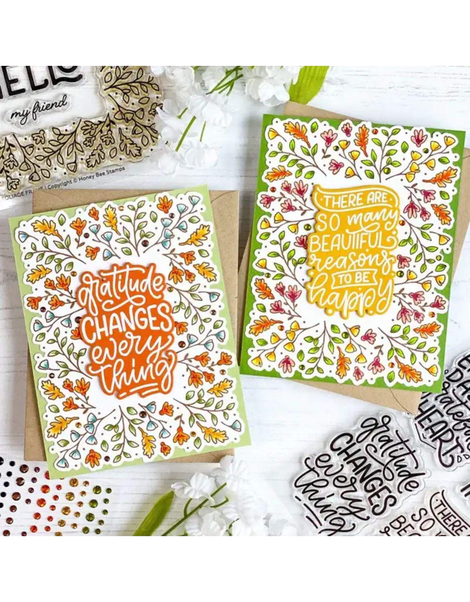 HONEY BEE HONEY BEE STAMPS GRAIN AND GRUNGE GEM STICKERS