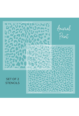 HONEY BEE HONEY BEE STAMPS ANIMAL PRINTS 6x6 BACKGROUND STENCIL SET 2/PK