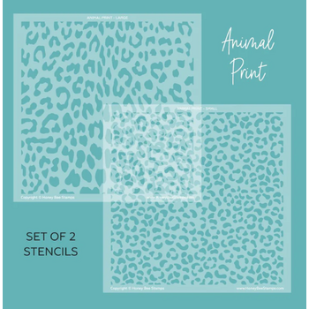HONEY BEE HONEY BEE STAMPS ANIMAL PRINTS 6x6 BACKGROUND STENCIL SET 2/PK