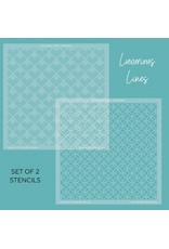 HONEY BEE HONEY BEE STAMPS LUXURIOUS LINESS 6x6 BACKGROUND STENCIL SET 2/PK