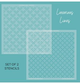 HONEY BEE HONEY BEE STAMPS LUXURIOUS LINESS 6x6 BACKGROUND STENCIL SET 2/PK