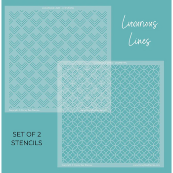 HONEY BEE HONEY BEE STAMPS LUXURIOUS LINESS 6x6 BACKGROUND STENCIL SET 2/PK