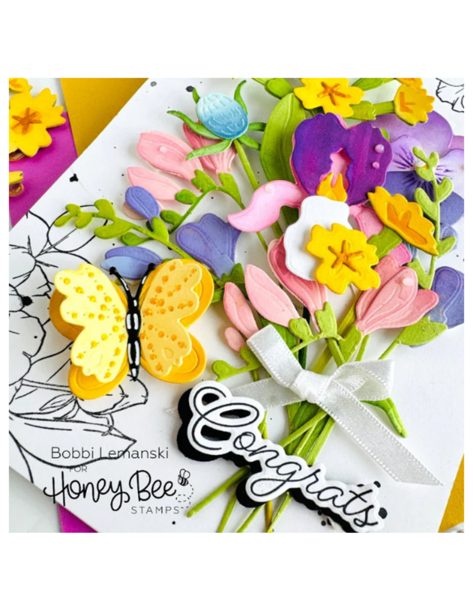 HONEY BEE HONEY BEE STAMPS LOVELY LAYERS: MINI SPRING FLORALS DIE SET