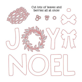 HONEY BEE HONEY BEE STAMPS JOY NOEL WREATH DIE SET