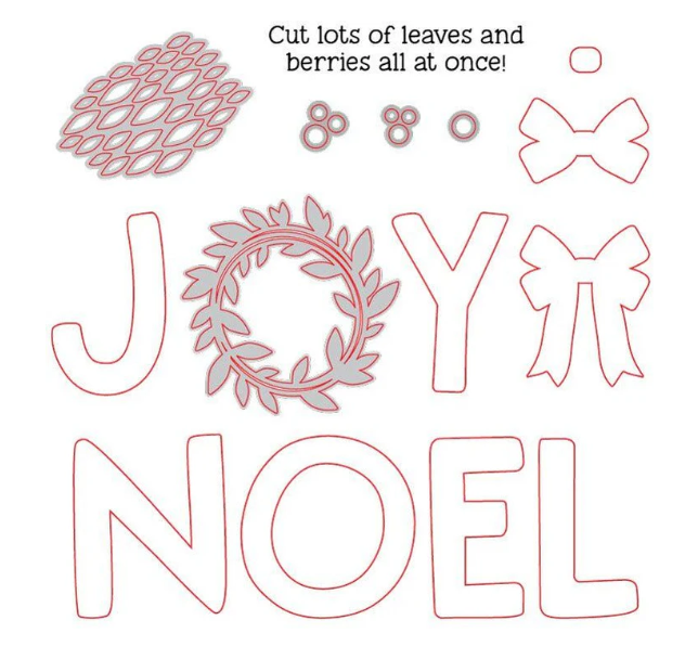 HONEY BEE HONEY BEE STAMPS JOY NOEL WREATH DIE SET