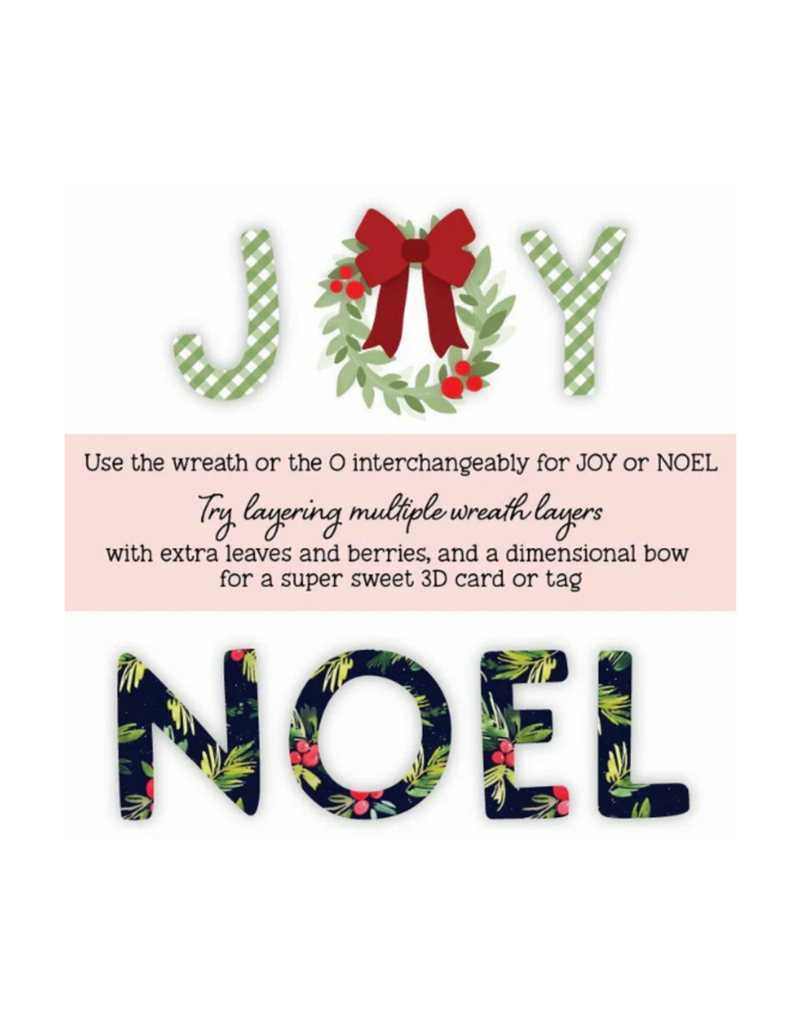 HONEY BEE HONEY BEE STAMPS JOY NOEL WREATH DIE SET