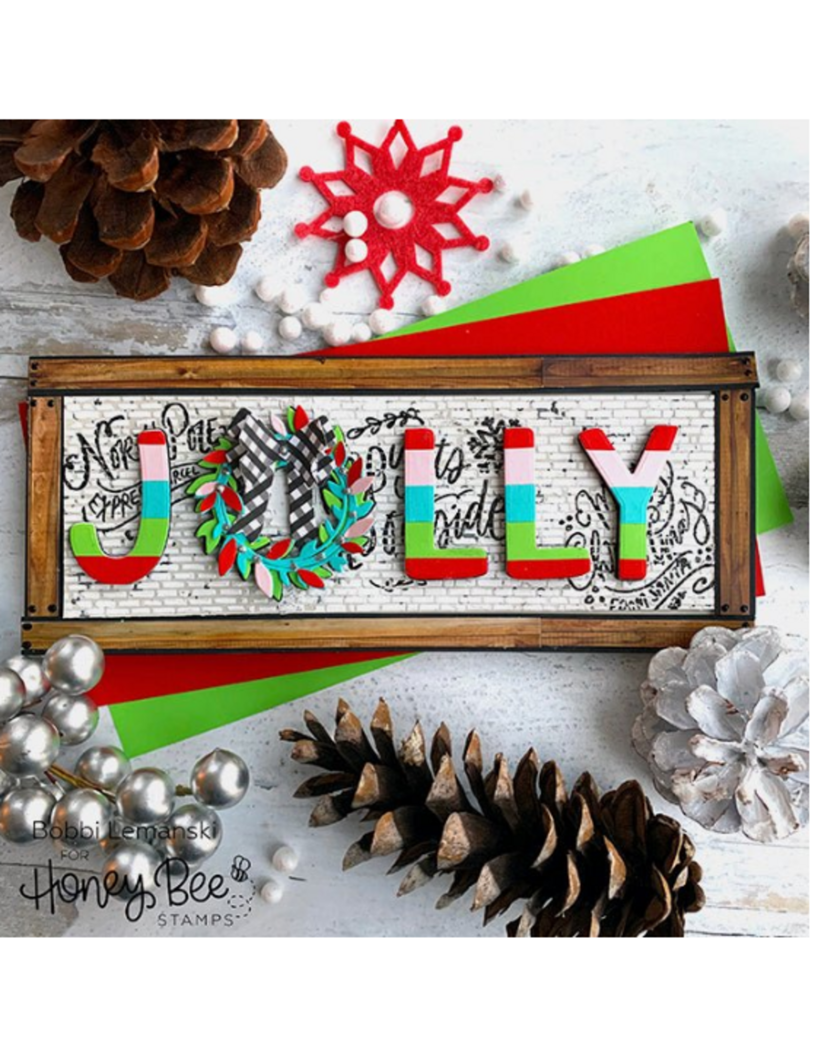 HONEY BEE HONEY BEE STAMPS JOY NOEL WREATH DIE SET