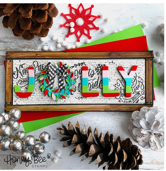 HONEY BEE STAMPS HONEY BEE STAMPS JOY NOEL WREATH DIE SET