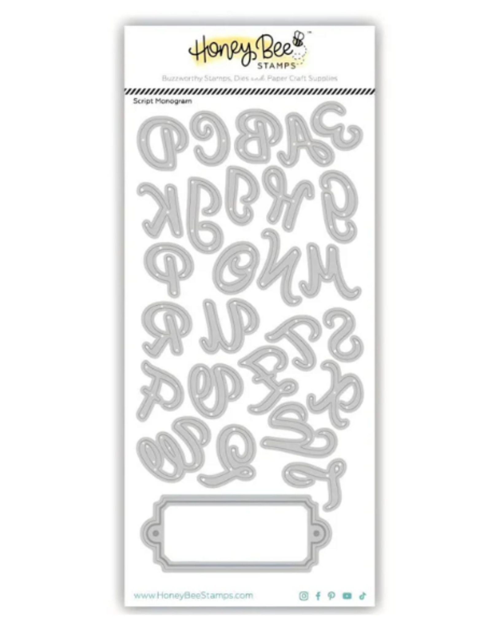 HONEY BEE HONEY BEE STAMPS SCRIPT MONOGRAM DIE SET