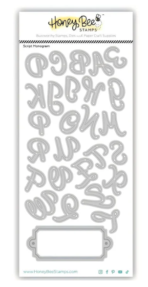 HONEY BEE HONEY BEE STAMPS SCRIPT MONOGRAM DIE SET