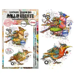 AALL & CREATE AALL & CREATE AUTOUR DE MWA #1452 GEARFEATHER A6 CLEAR STAMP SET