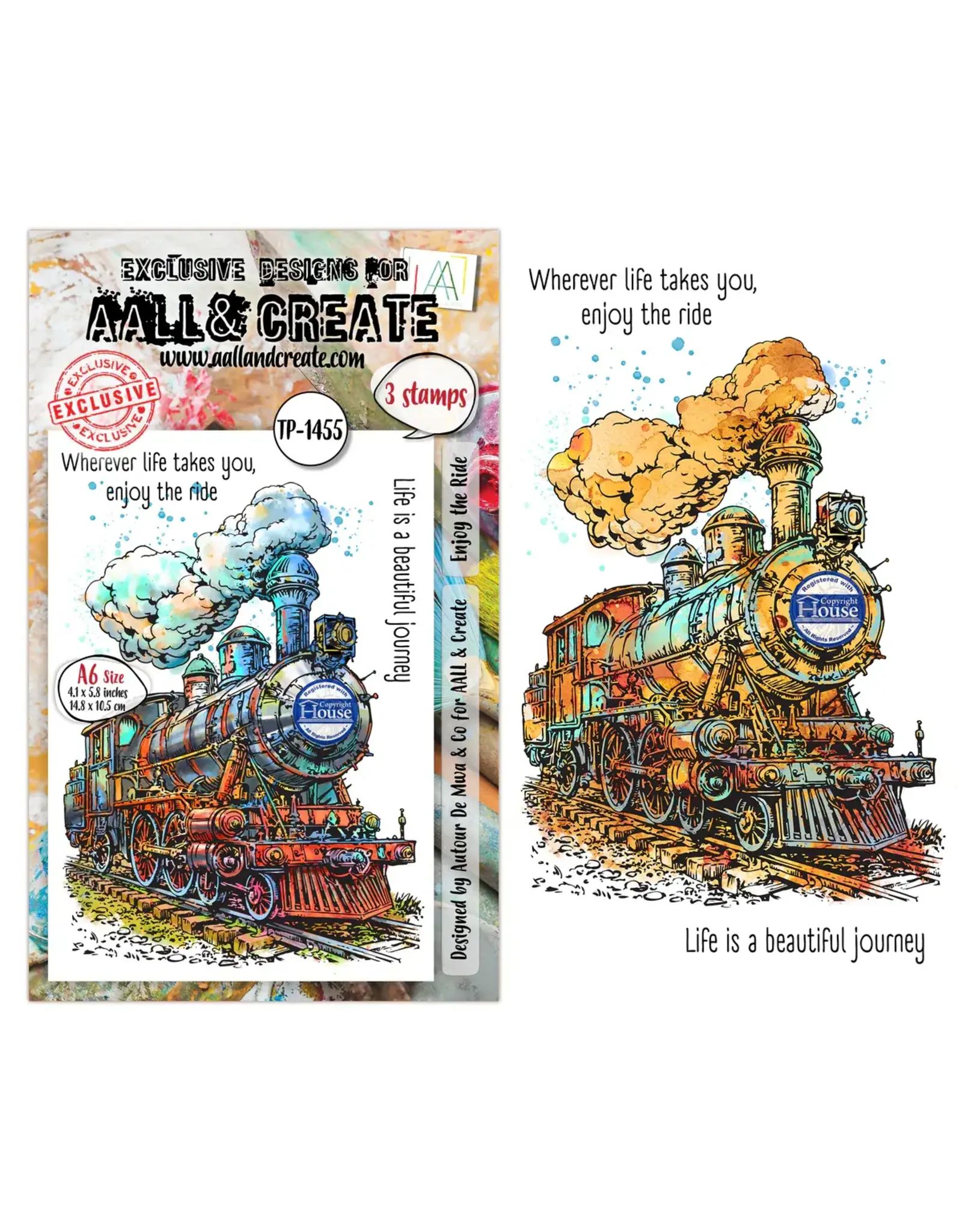 AALL & CREATE AALL & CREATE AUTOUR DE MWA #1455 ENJOY THE RIDE A6 CLEAR STAMP SET