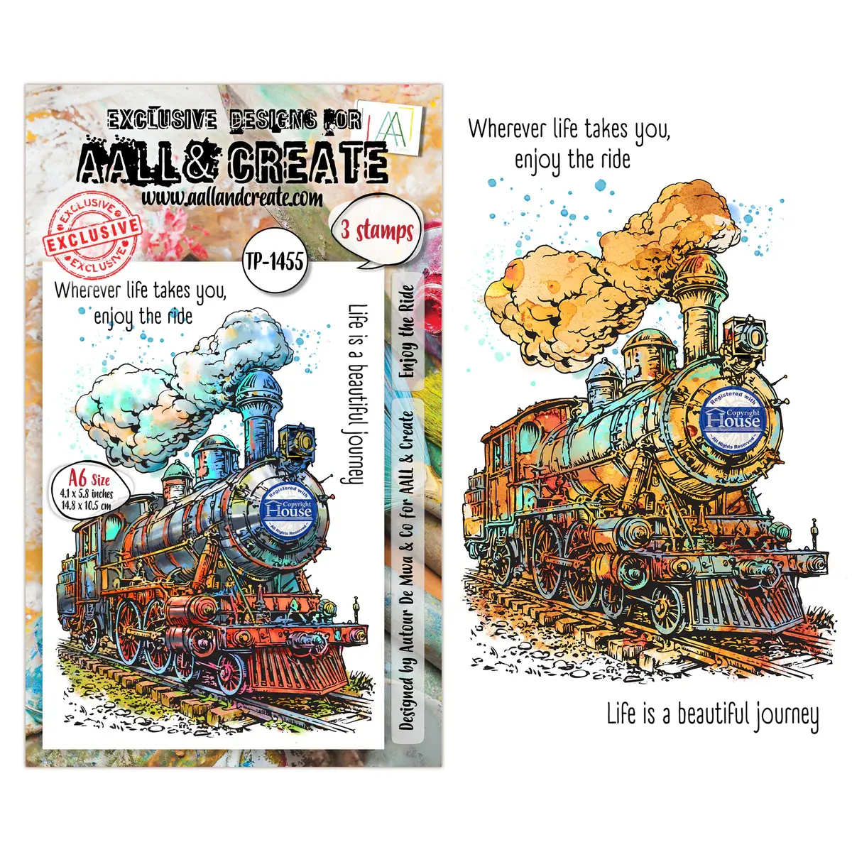 AALL & CREATE AALL & CREATE AUTOUR DE MWA #1455 ENJOY THE RIDE A6 CLEAR STAMP SET