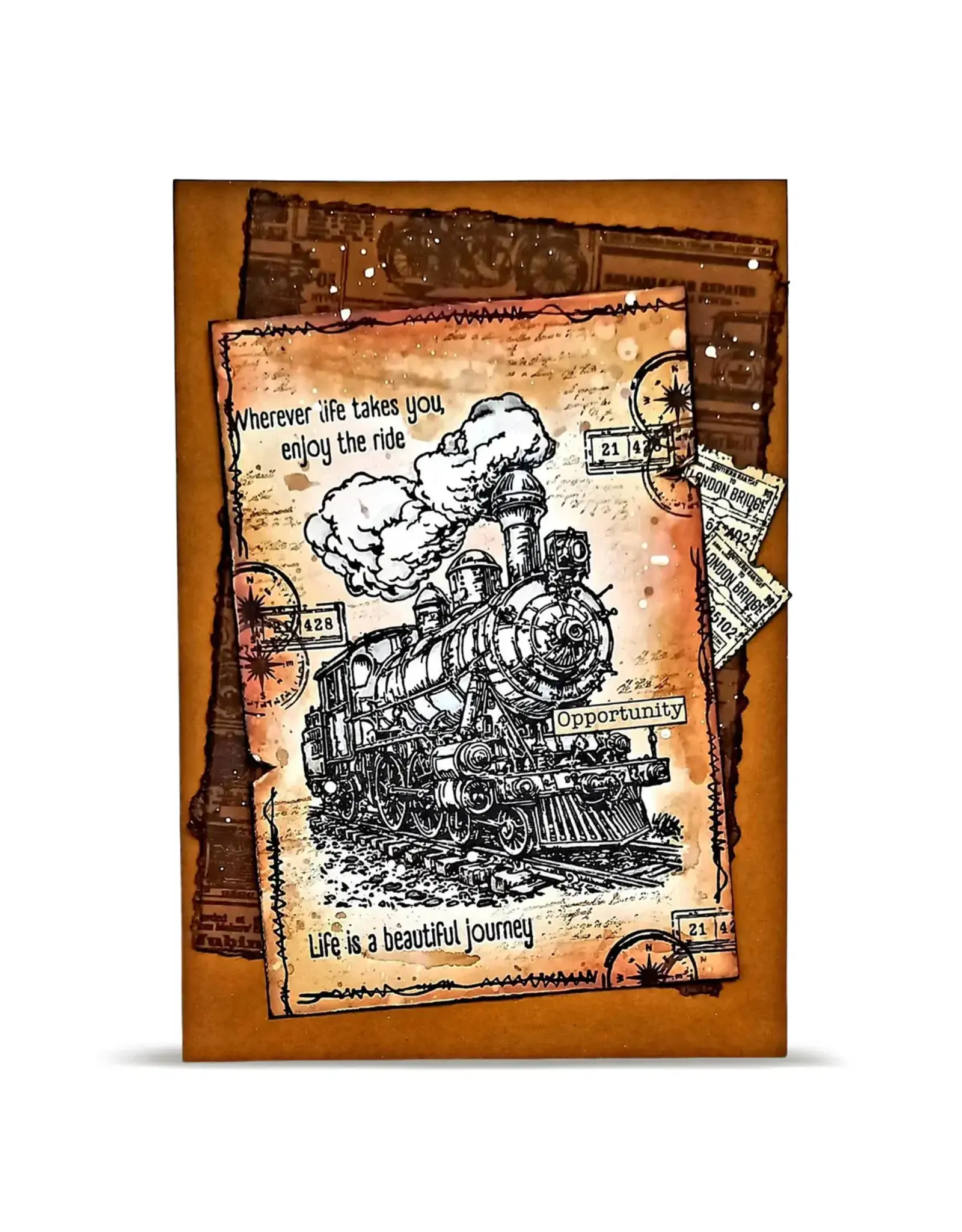 AALL & CREATE AALL & CREATE AUTOUR DE MWA #1455 ENJOY THE RIDE A6 CLEAR STAMP SET