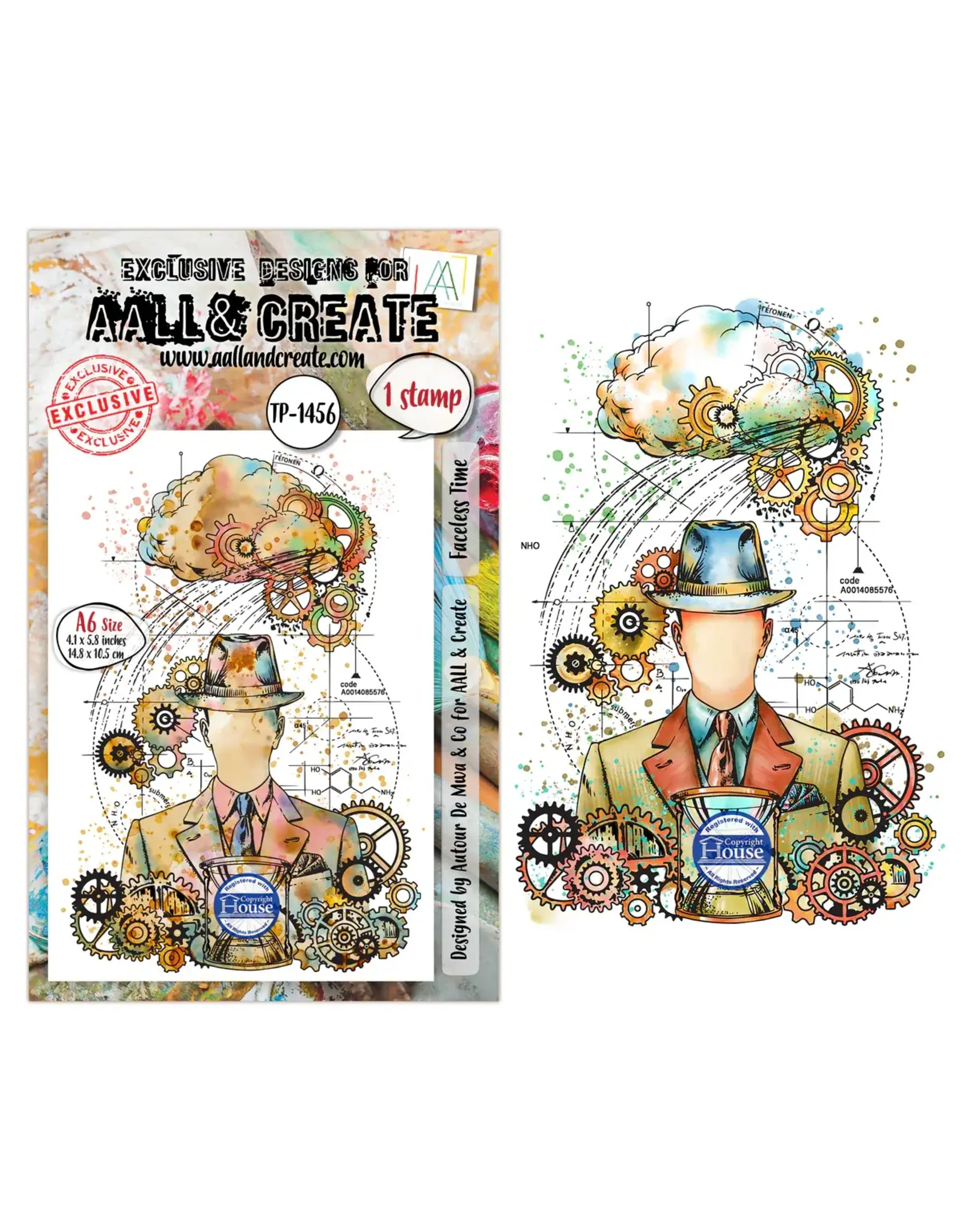 AALL & CREATE AALL & CREATE AUTOUR DE MWA #1456 FACELESS TIME A6 CLEAR STAMP SET