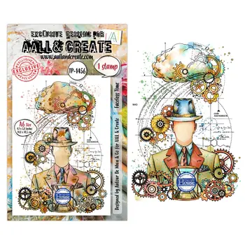 AALL & CREATE AALL & CREATE AUTOUR DE MWA #1456 FACELESS TIME A6 CLEAR STAMP SET