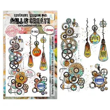 AALL & CREATE AALL & CREATE AUTOUR DE MWA #1457 GEARLIGHT GLOW A6 CLEAR STAMP SET