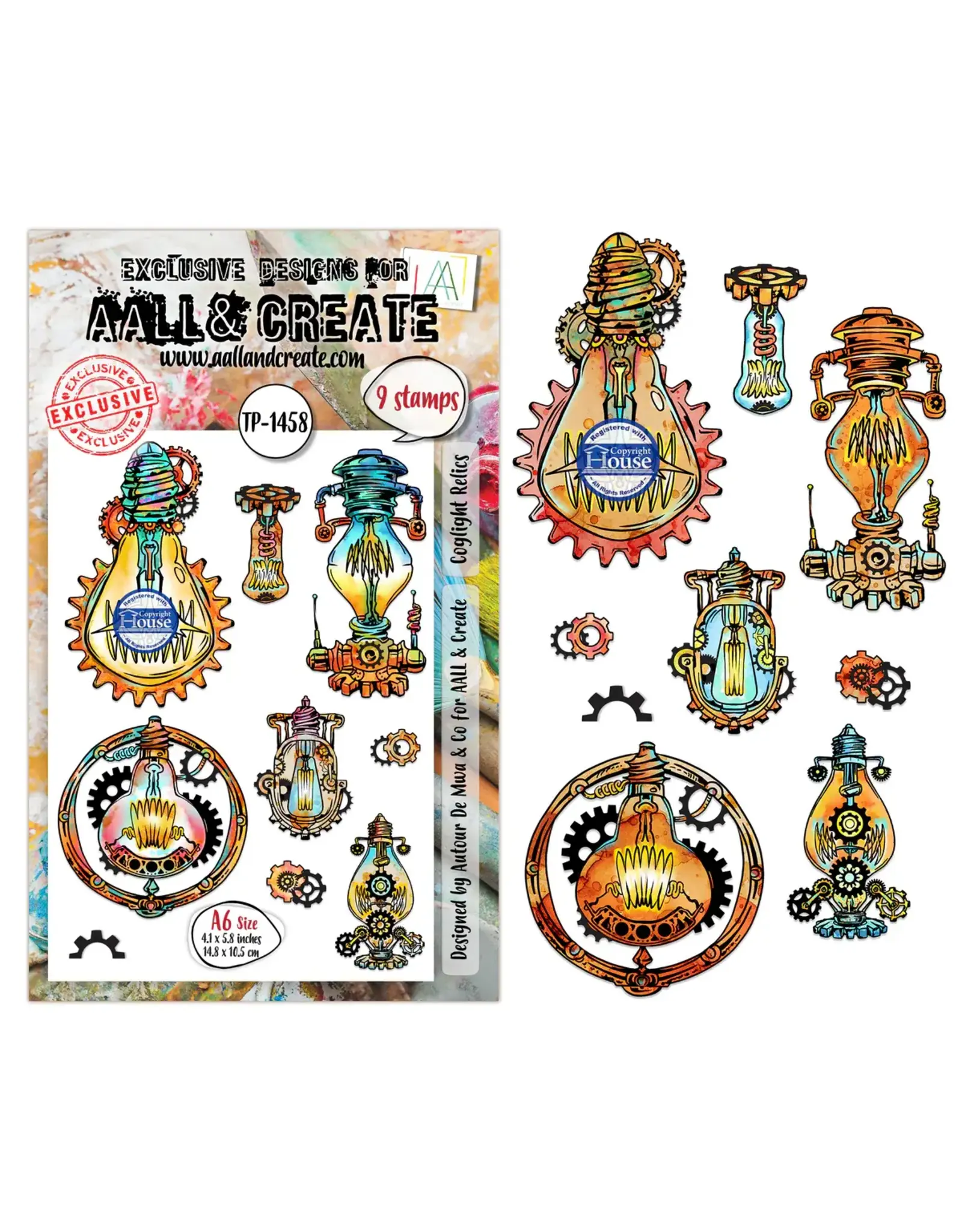 AALL & CREATE AALL & CREATE AUTOUR DE MWA #1458 COGLIGHT RELICS A6 CLEAR STAMP SET
