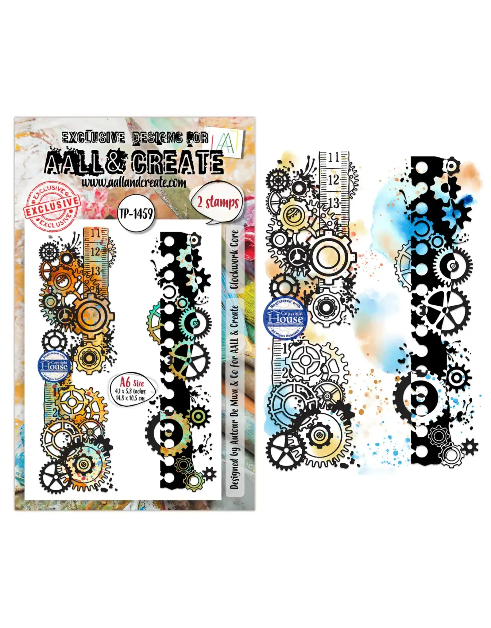AALL & CREATE AALL & CREATE AUTOUR DE MWA #1459 CLOCKWORK CORE A6 CLEAR STAMP SET