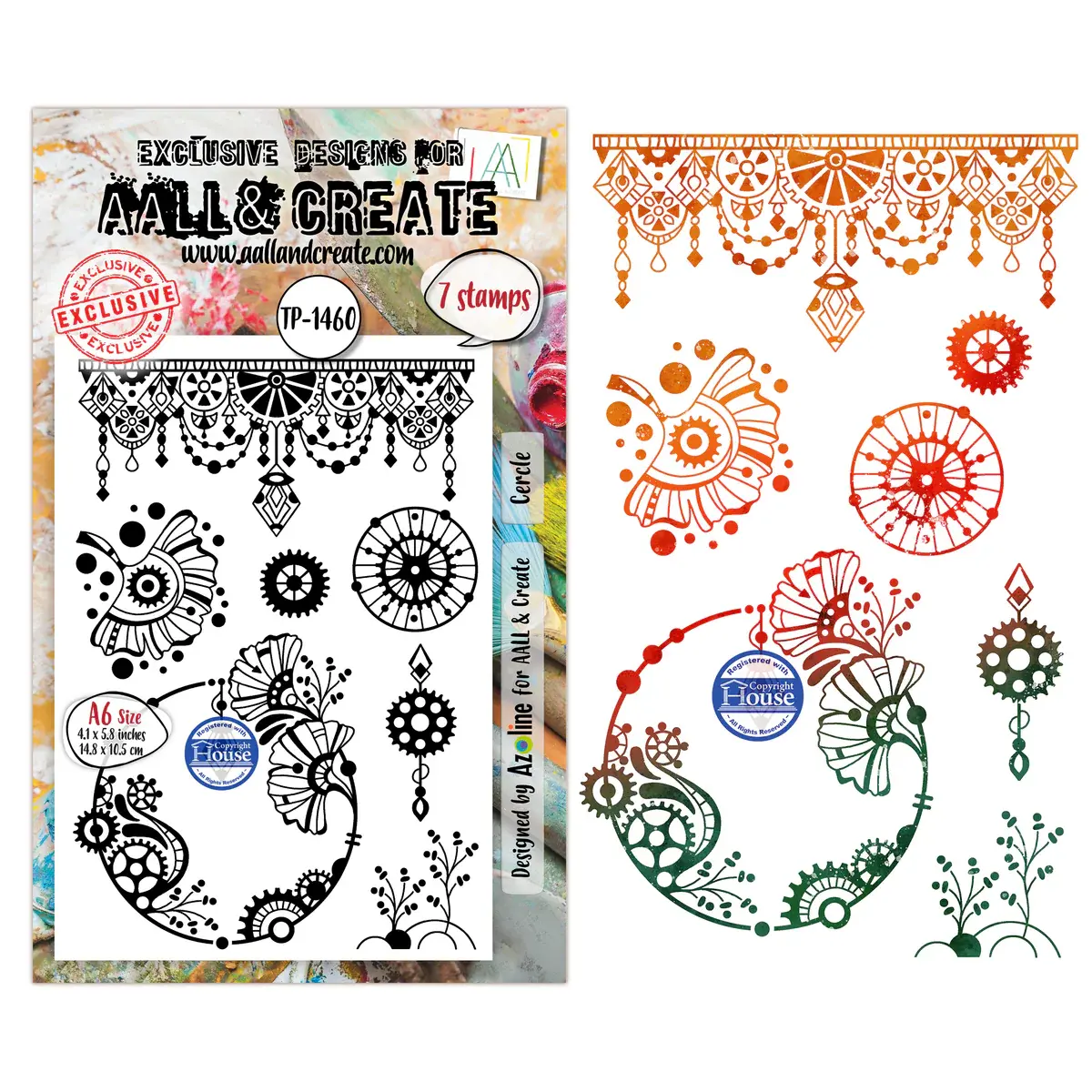 AALL & CREATE AALL & CREATE AZ LINE #1460 CERCLE A6 CLEAR STAMP SET