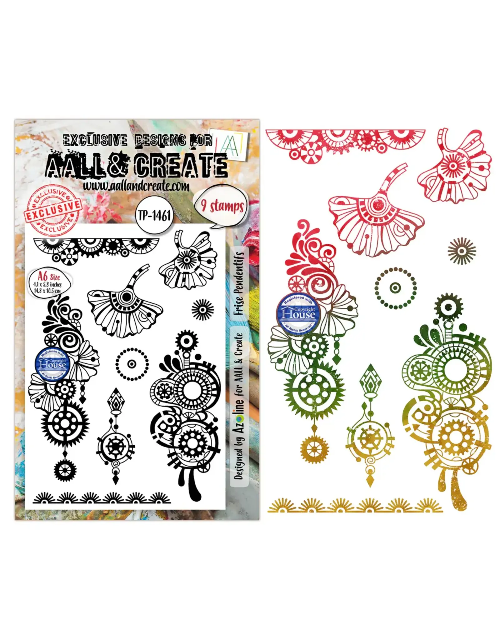 AALL & CREATE AALL & CREATE AZ LINE #1461 FRISE PENDENTIFS A6 CLEAR STAMP SET