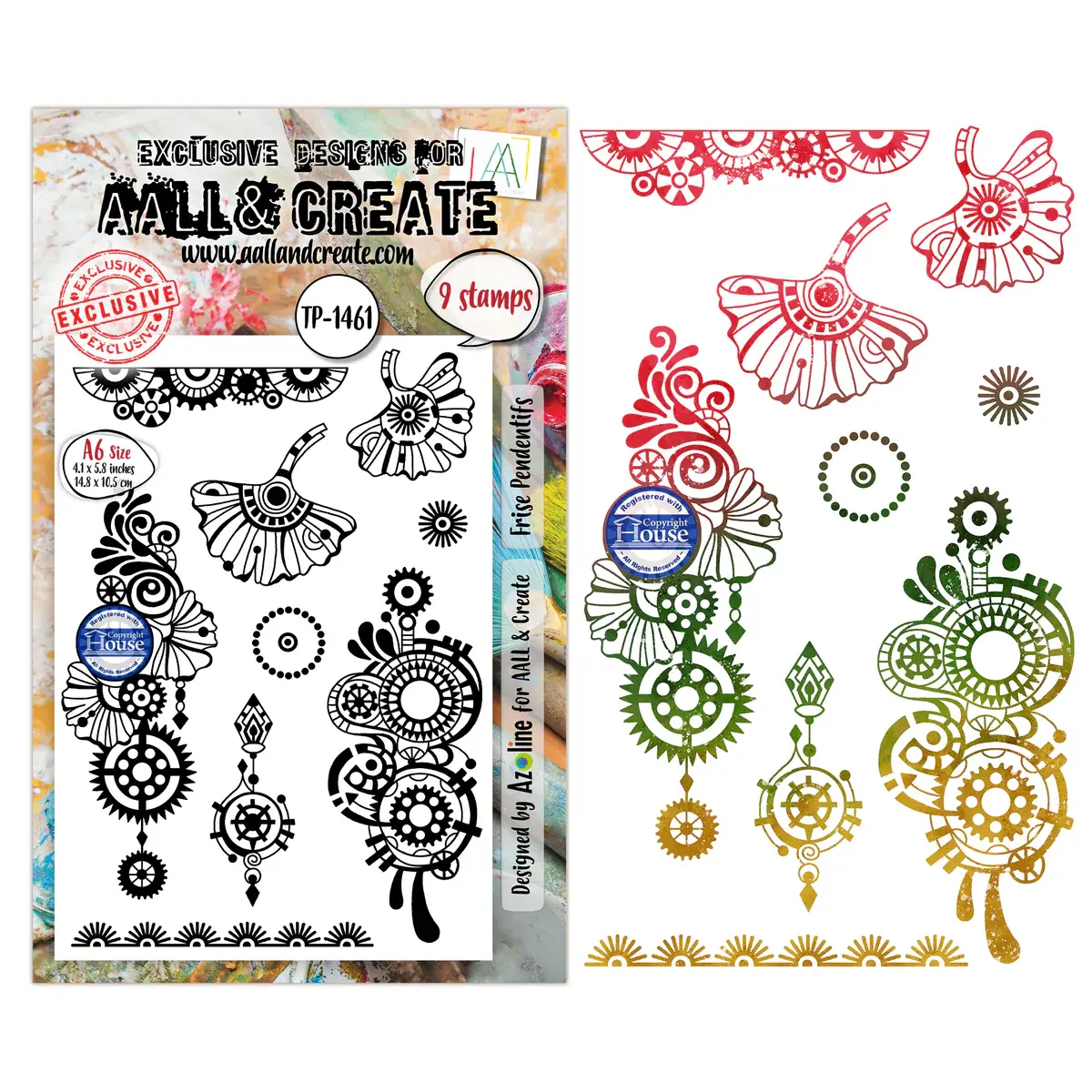AALL & CREATE AALL & CREATE AZ LINE #1461 FRISE PENDENTIFS A6 CLEAR STAMP SET