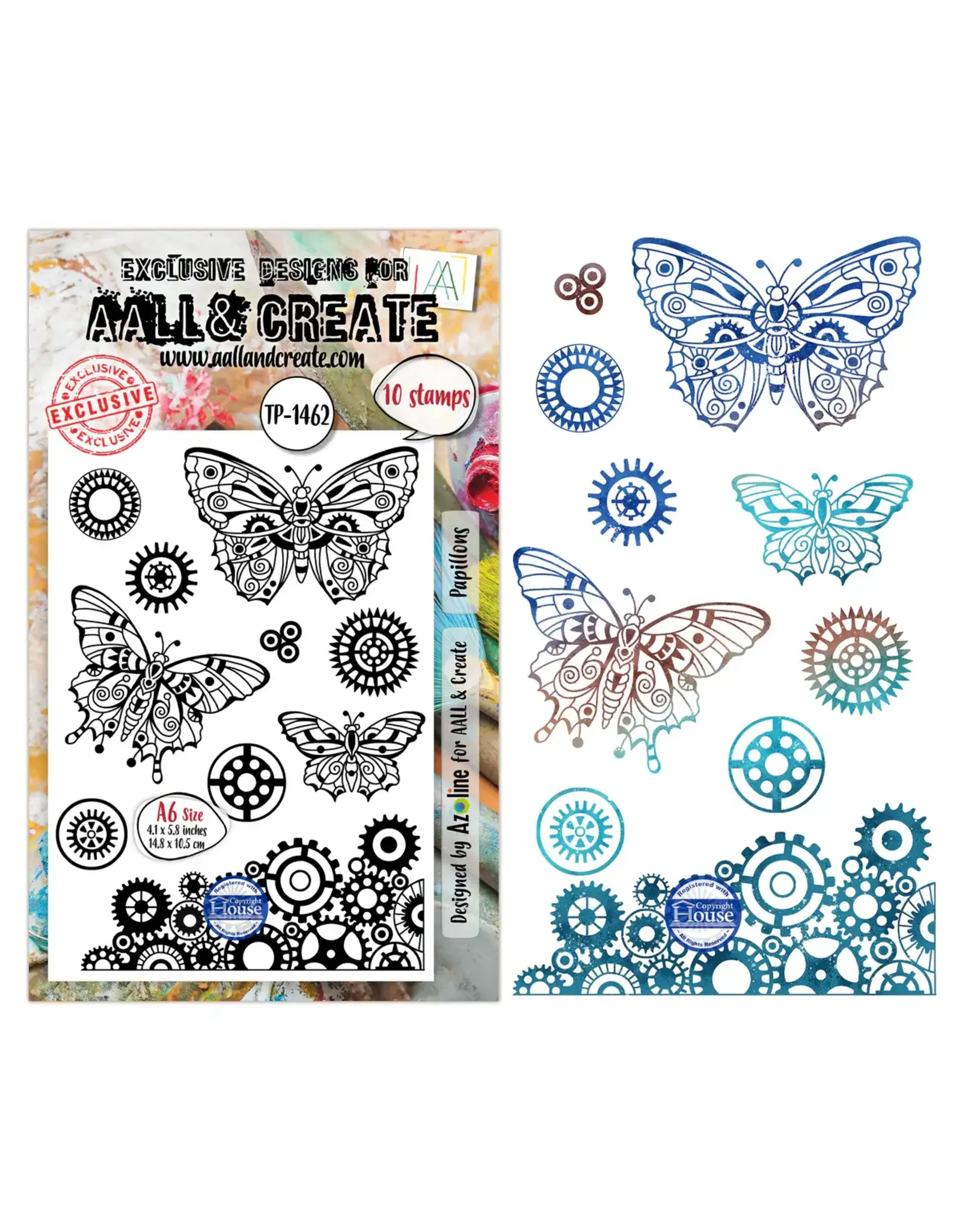 AALL & CREATE AALL & CREATE AZ LINE #1462 PAPILLONS A6 CLEAR STAMP SET