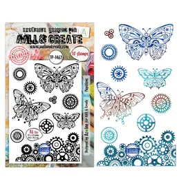 AALL & CREATE AALL & CREATE AZ LINE #1462 PAPILLONS A6 CLEAR STAMP SET