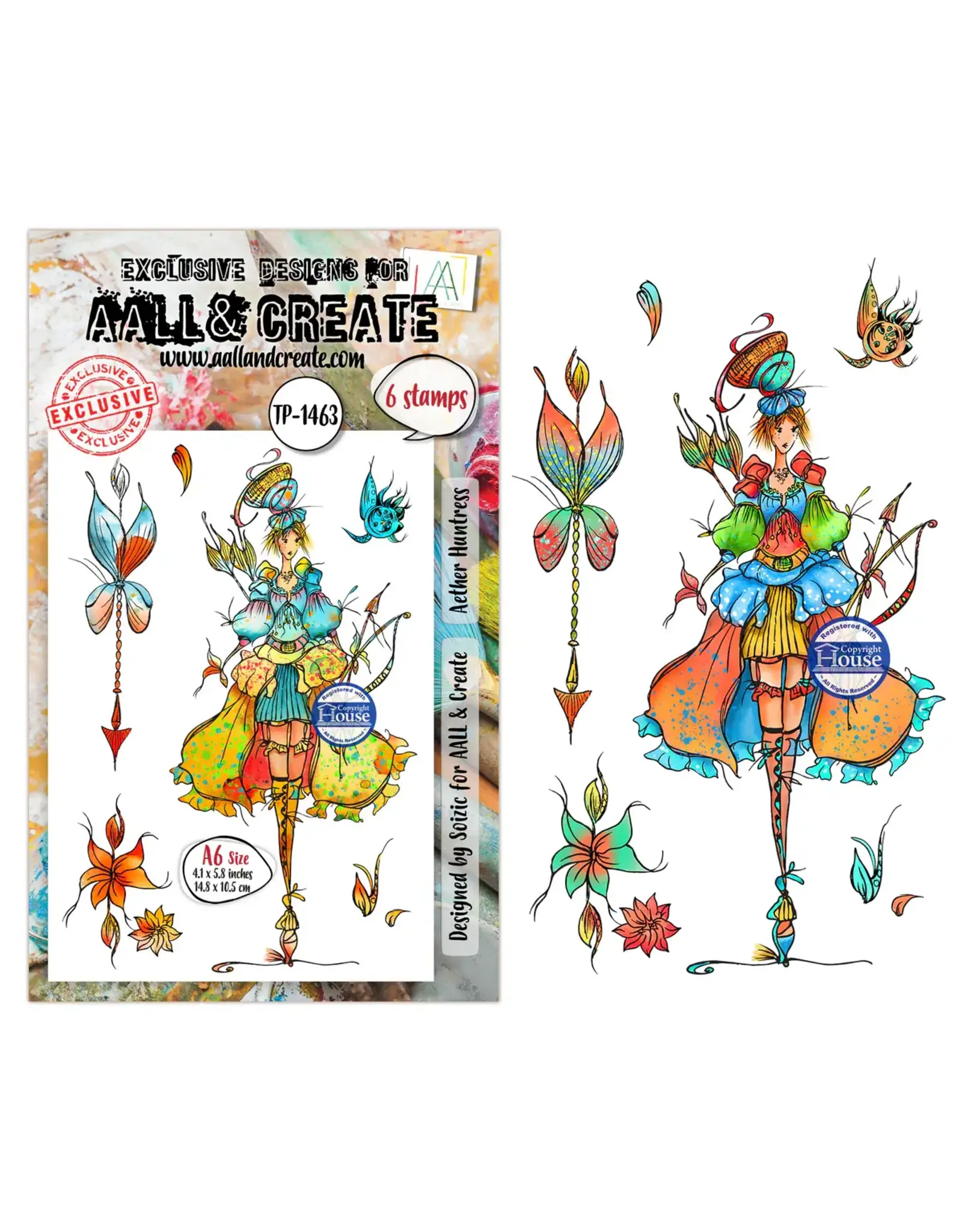 AALL & CREATE AALL & CREATE SOIZIC #1463 AETHER HUNTRESS A6 CLEAR STAMP SET