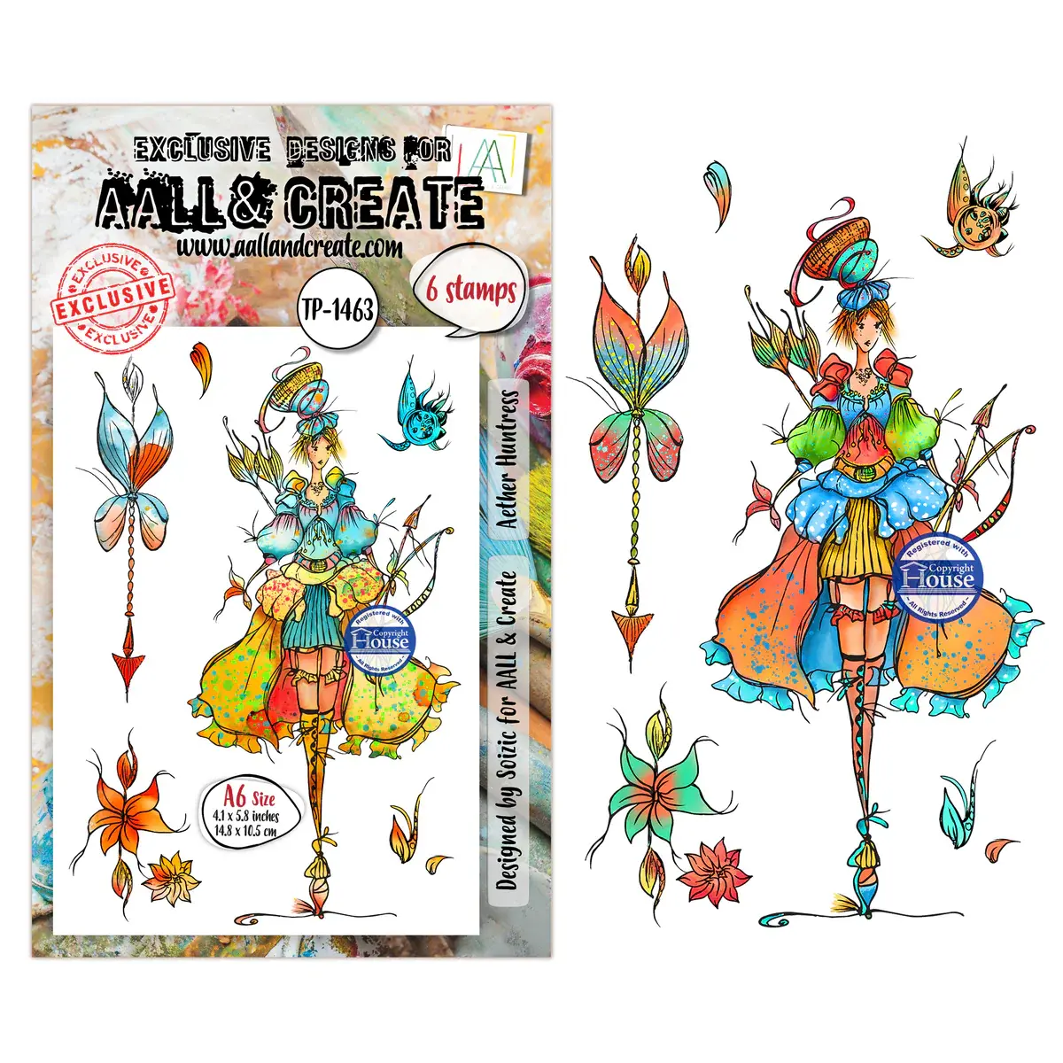 AALL & CREATE AALL & CREATE SOIZIC #1463 AETHER HUNTRESS A6 CLEAR STAMP SET