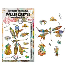 AALL & CREATE AALL & CREATE SOIZIC #1466 GLASSBOUND DRAGONFLY A6 CLEAR STAMP SET