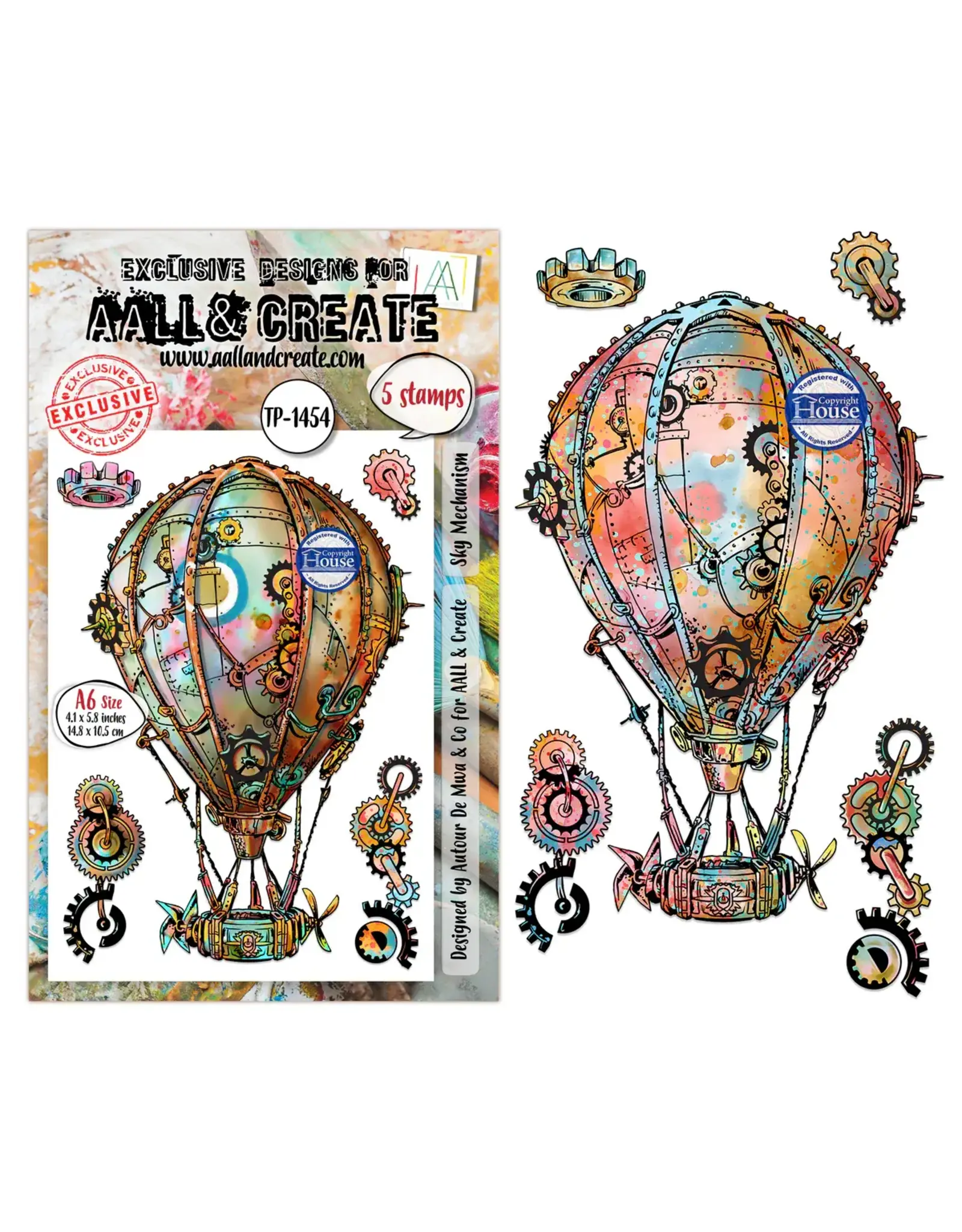 AALL & CREATE AALL & CREATE AUTOUR DE MWA #1454 SKY MECHANISM A6 CLEAR STAMP SET