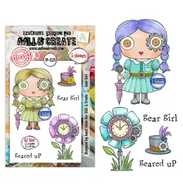 AALL & CREATE AALL & CREATE JANET KLEIN #1371 GEAR GIRL A7 CLEAR STAMP SET