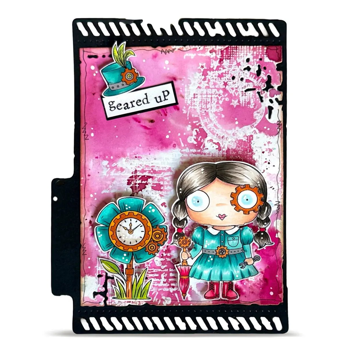 AALL & CREATE AALL & CREATE JANET KLEIN #1371 GEAR GIRL A7 CLEAR STAMP SET