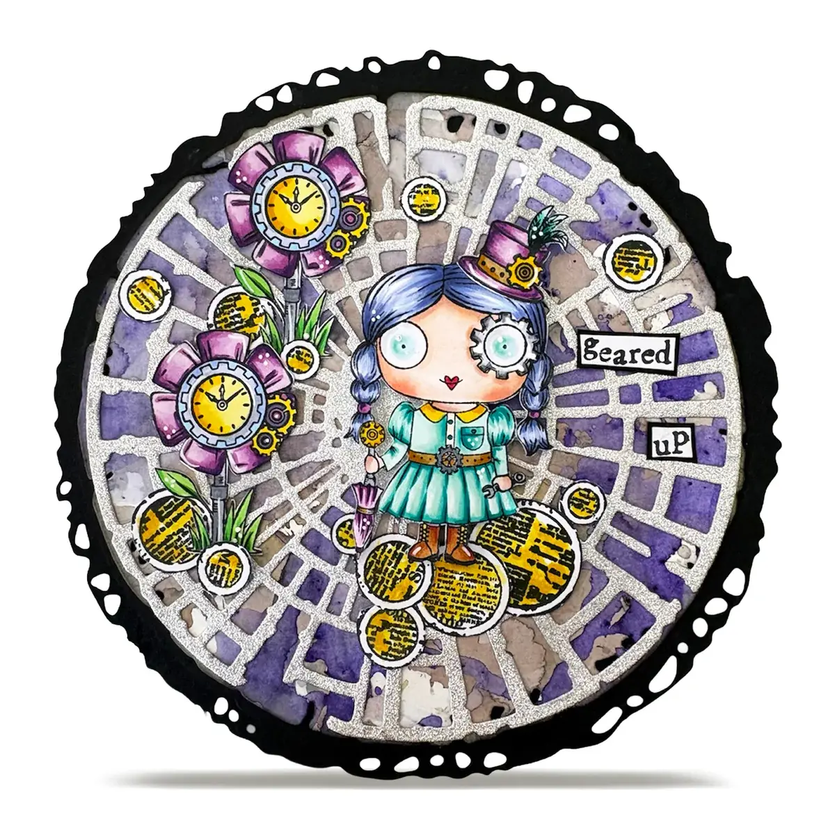 AALL & CREATE AALL & CREATE JANET KLEIN #1371 GEAR GIRL A7 CLEAR STAMP SET