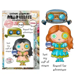 AALL & CREATE AALL & CREATE JANET KLEIN #1372 GEARED FOR ADVENTURE A7 CLEAR STAMP SET
