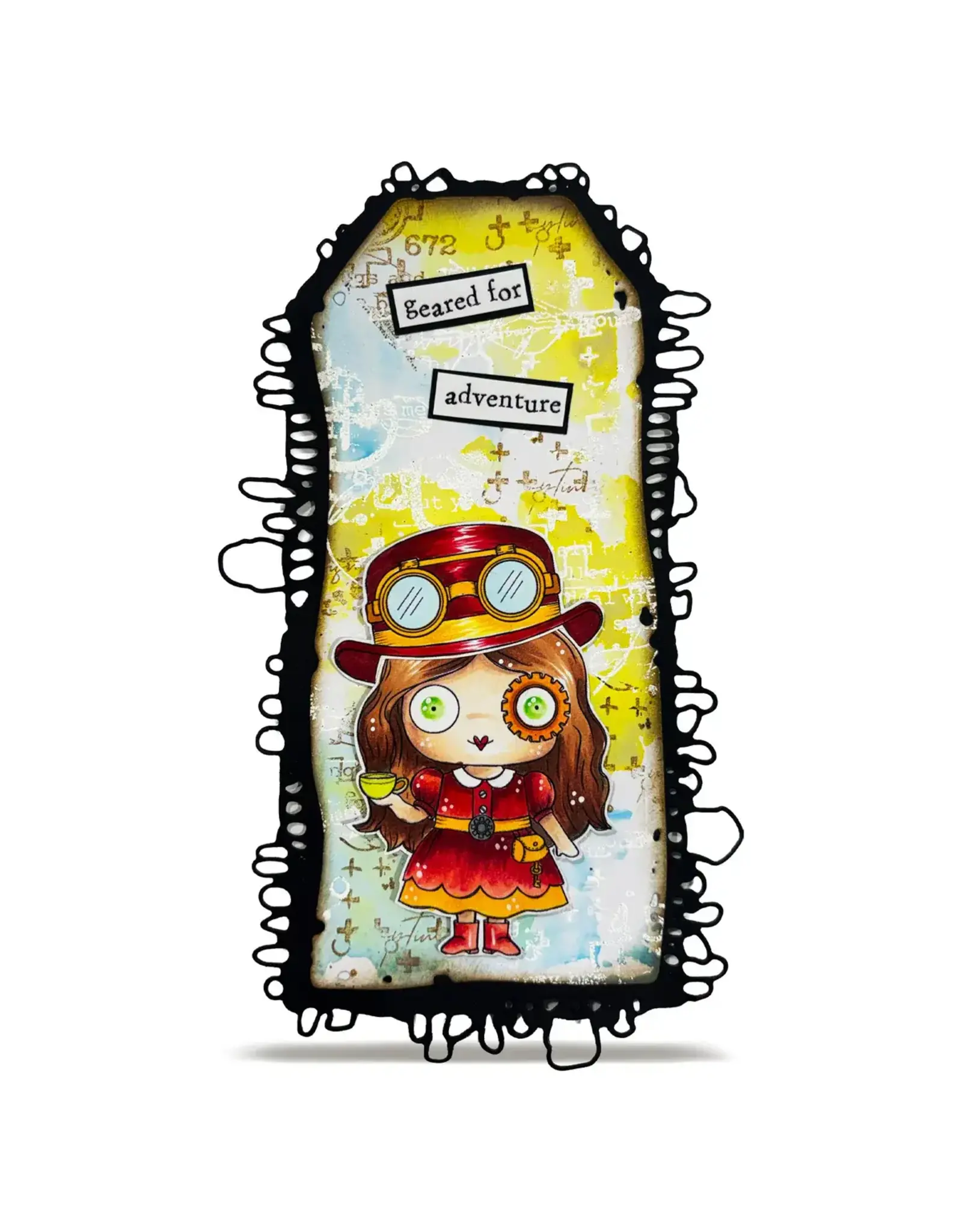 AALL & CREATE AALL & CREATE JANET KLEIN #1372 GEARED FOR ADVENTURE A7 CLEAR STAMP SET