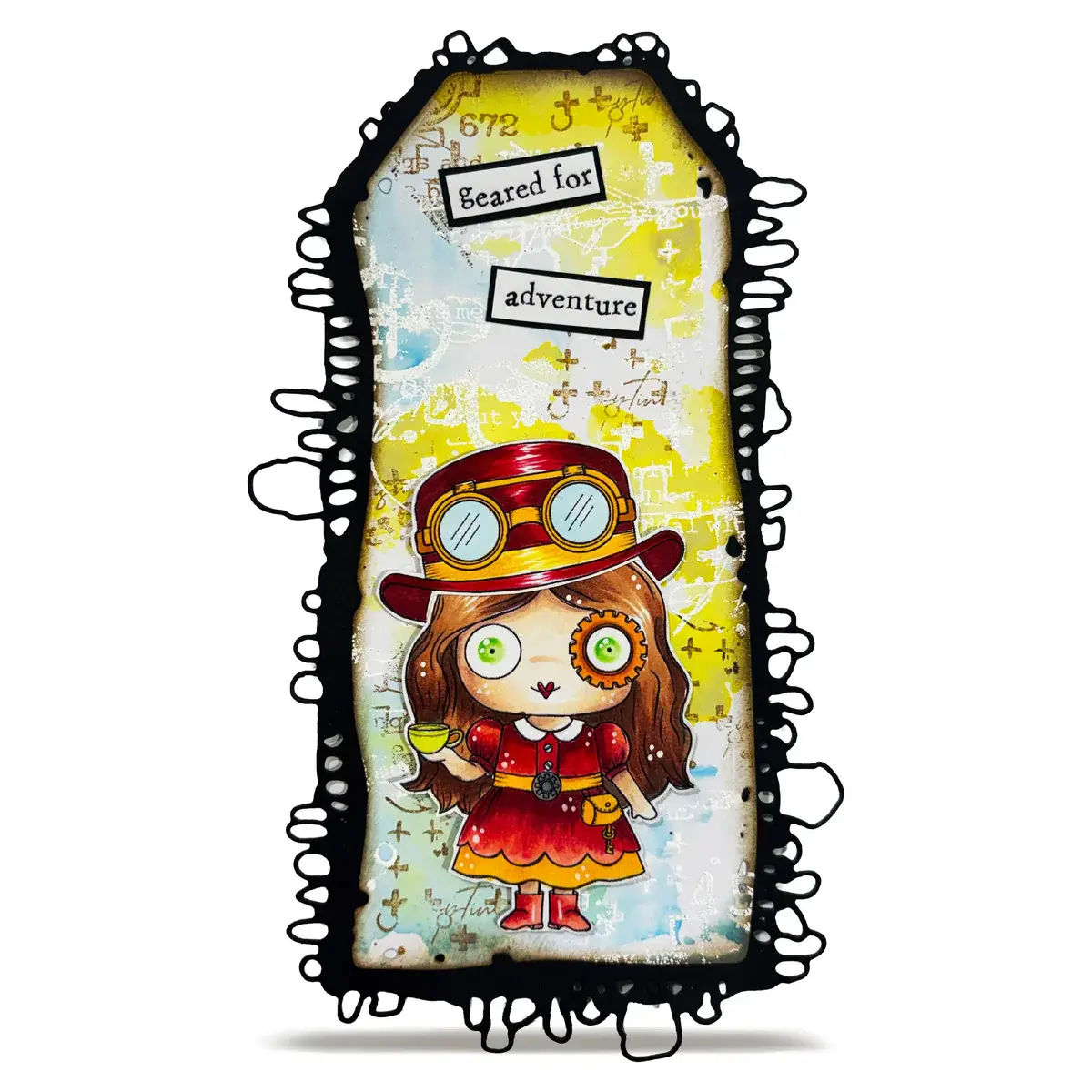 AALL & CREATE AALL & CREATE JANET KLEIN #1372 GEARED FOR ADVENTURE A7 CLEAR STAMP SET