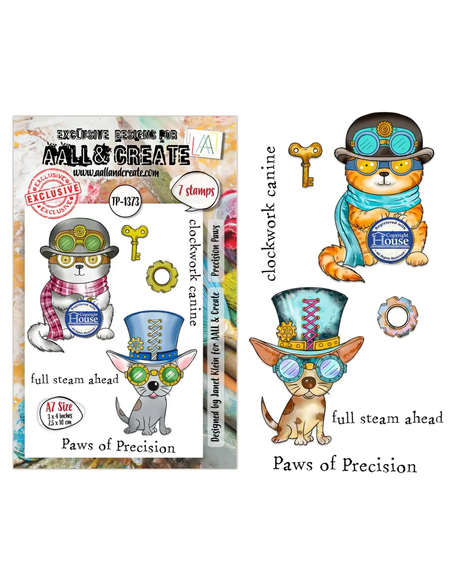 AALL & CREATE AALL & CREATE JANET KLEIN #1373 PRECISION PAWS A7 CLEAR STAMP SET