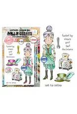 AALL & CREATE AALL & CREATE JANET KLEIN #1375 STEAMING DEE A7 CLEAR STAMP SET