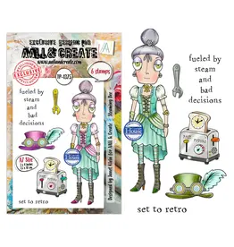 AALL & CREATE AALL & CREATE JANET KLEIN #1375 STEAMING DEE A7 CLEAR STAMP SET