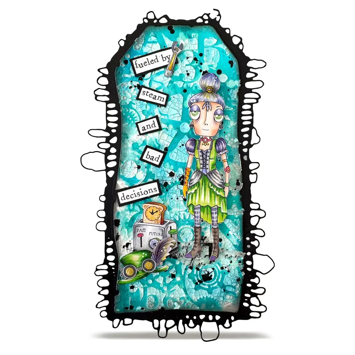 AALL & CREATE AALL & CREATE JANET KLEIN #1375 STEAMING DEE A7 CLEAR STAMP SET