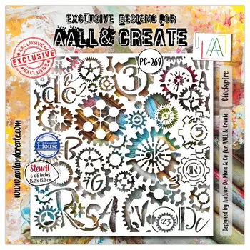 AALL & CREATE AALL & CREATE AUTOUR DE MWA #269 CLOCKSPIRE 6X6 STENCIL